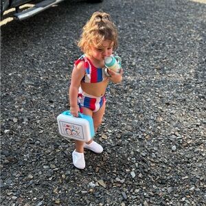 Colorful Striped Toddler Swimsuit